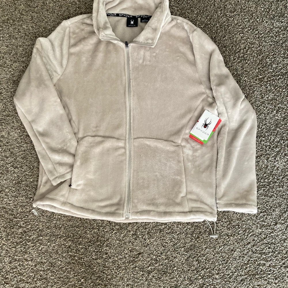Spyder Unisex Fleece Full-Zip Jacket 1X Beige NWT – IC Insect Logo
